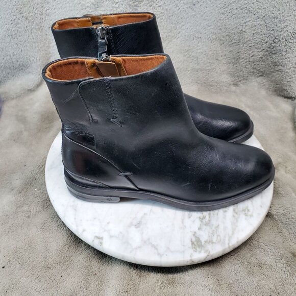 Franco Sarto Shoes Womens Size 6.5 Mist Black Leather Zip Ankle Boots - Picture 7 of 9